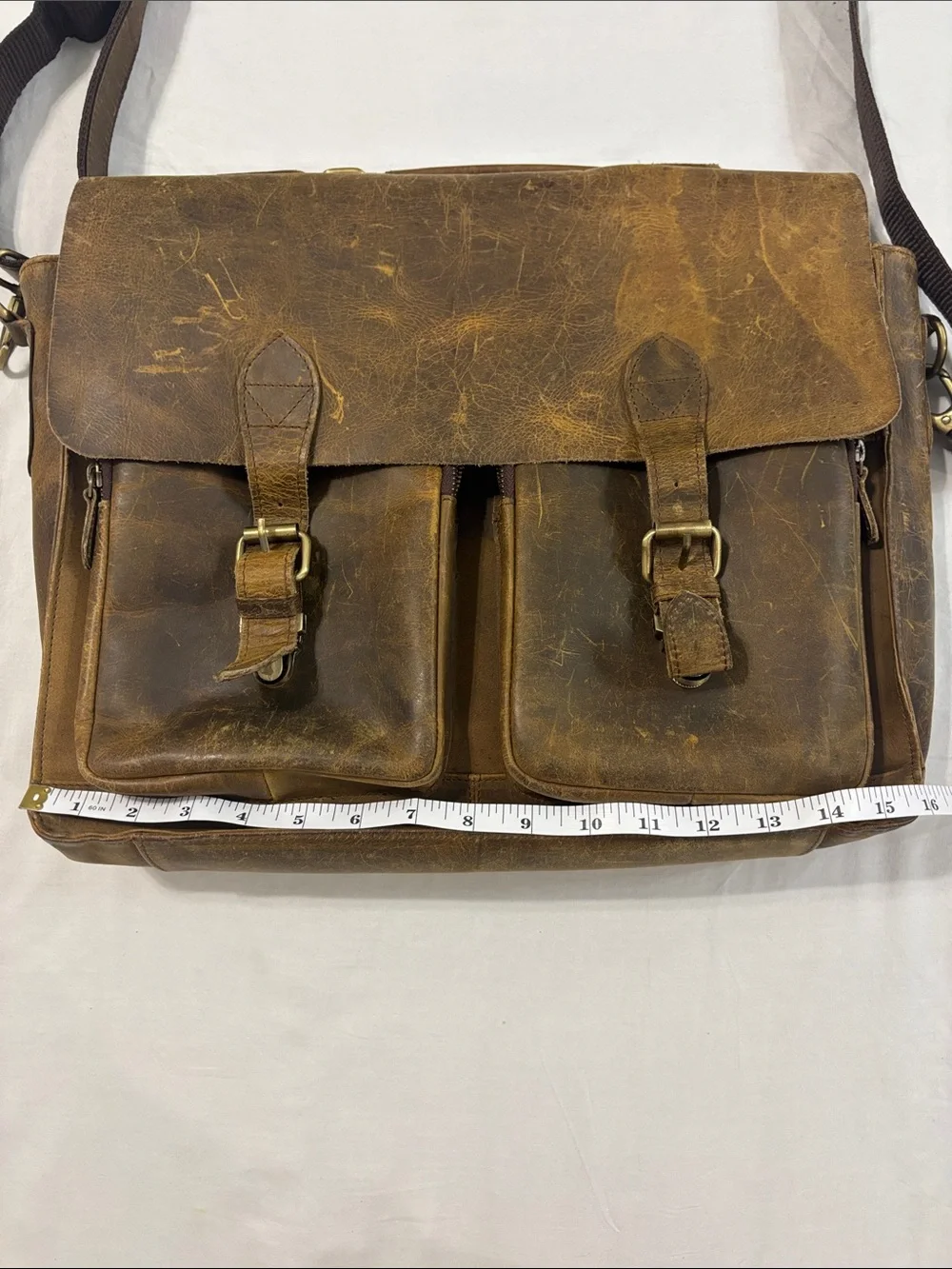 MaheTri The Buffalo Leather Messenger Bag